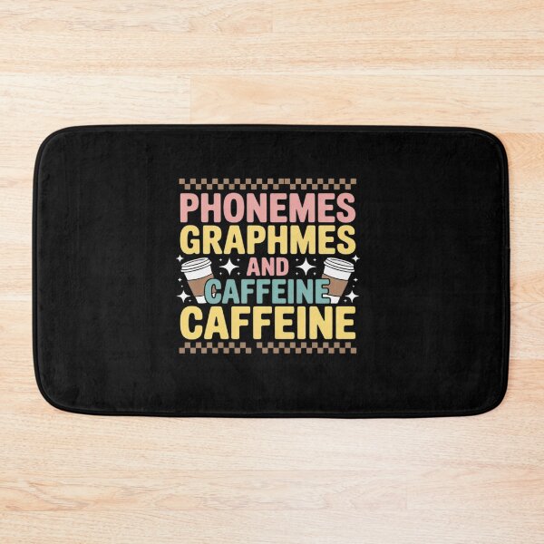 Item preview, Phonemes Graphemes and Caffeine Reading Teacher Groovy Lover designed and sold by BlackStars3Neon.