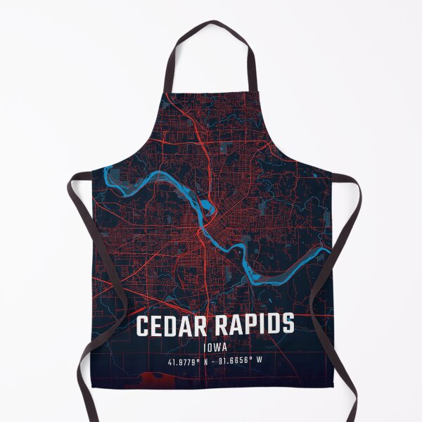 Item preview, Cedar Rapids Red & Blue Minimalist Map designed and sold by HomeLivingCo.