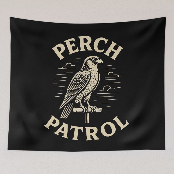 Item preview, Falcon Perch Patrol Falconry Birds Watching designed and sold by LuminOrb.