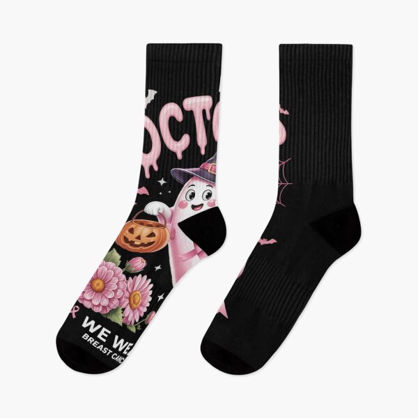 Item preview, In October We Wear Pink Halloween Ghost Breast Cancer designed and sold by HaileyRobel.