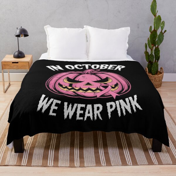 Item preview, In October We Wear Pink Halloween Pumpkin Breast Cancer designed and sold by AmparoBoyle.