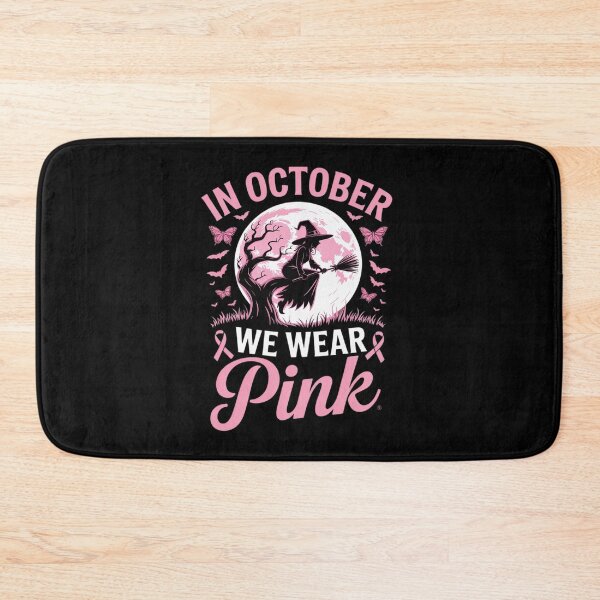 Item preview, In October We Wear Pink Halloween Witch Breast Cancer designed and sold by DrewLeuschke.