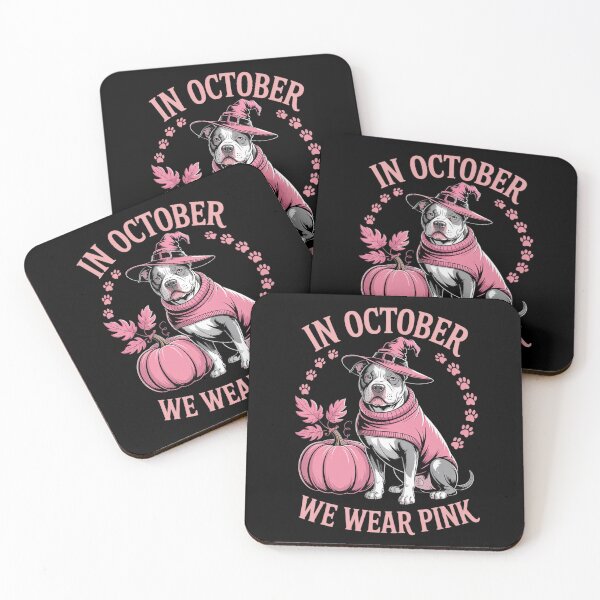 Item preview, In October We Wear Pink Pitbull Dog Breast Cancer Halloween designed and sold by DrewLeuschke.