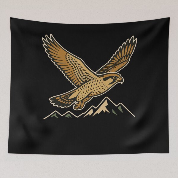 Item preview, Majestic Falcon Soaring Over Mountains designed and sold by LuminOrb.