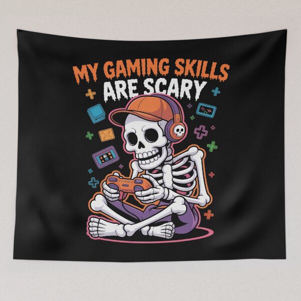 Item preview, Funny Halloween Skeleton Gamer Video Gaming designed and sold by Bandikonsalez.