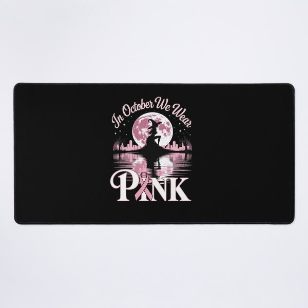 Item preview, In October We Wear Pink Witch & Cat Breast Cancer Halloween designed and sold by DrewLeuschke.
