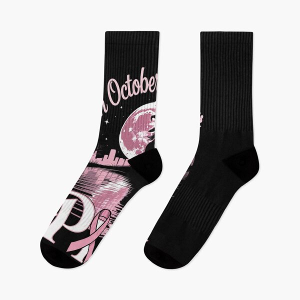 Item preview, In October We Wear Pink Witch & Cat Breast Cancer Halloween designed and sold by DrewLeuschke.