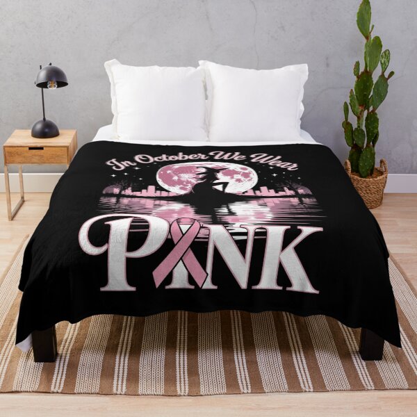 Item preview, In October We Wear Pink Witch & Cat Breast Cancer Halloween designed and sold by DrewLeuschke.