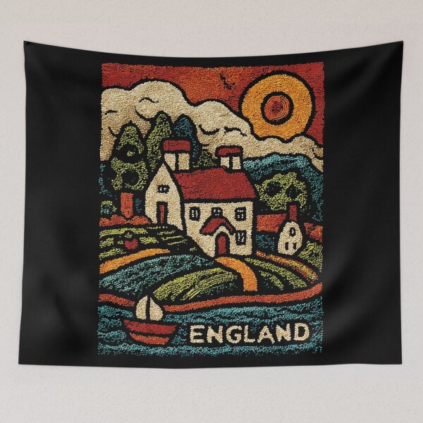 Item preview, English Countryside Poster | Cozy Cottagecore Folk Art designed and sold by TuncGK.