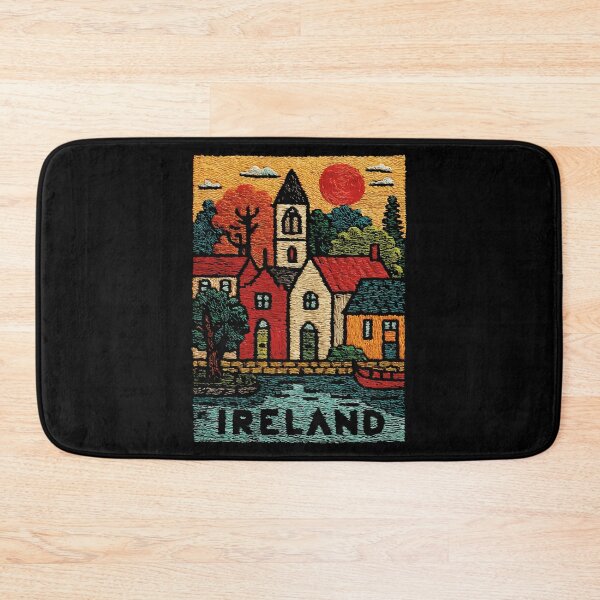 Item preview, Irish Village Poster | Cozy Emerald Isle Folk Art designed and sold by TuncGK.