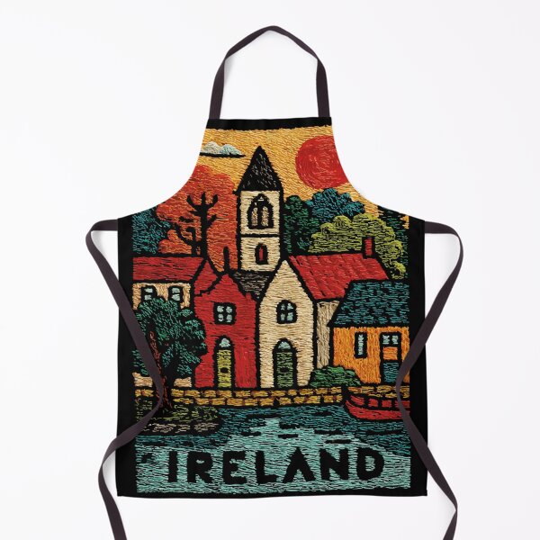 Item preview, Irish Village Poster | Cozy Emerald Isle Folk Art designed and sold by TuncGK.