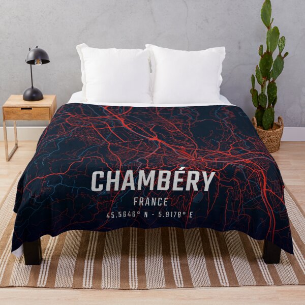 Item preview, Chambéry Red & Blue Minimalist Map designed and sold by HomeLivingCo.
