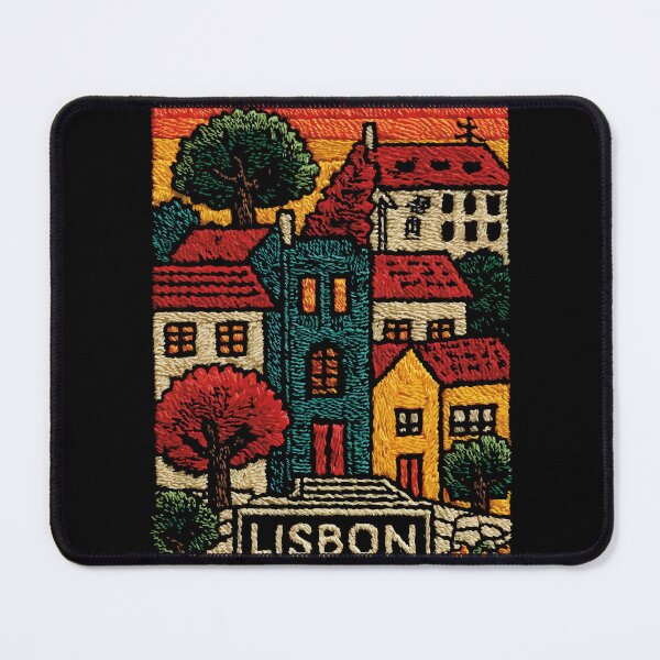 Item preview, Colorful Lisbon Poster | Portugal Embroidered Folk Art designed and sold by TuncGK.