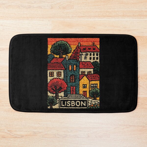 Item preview, Colorful Lisbon Poster | Portugal Embroidered Folk Art designed and sold by TuncGK.