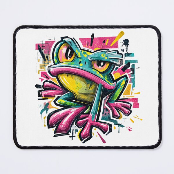 Item preview, Vibrant Graffiti Frog With Neon Colors and Bold Street Style Portrait designed and sold by KanDa-Shop.