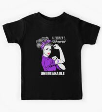 Alzheimers Warrior Unbreakable Awareness Kids Tee