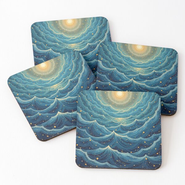 Item preview, Aboriginal Inspired Dot Art - Stormy Ocean at Midday designed and sold by GrinGalore.