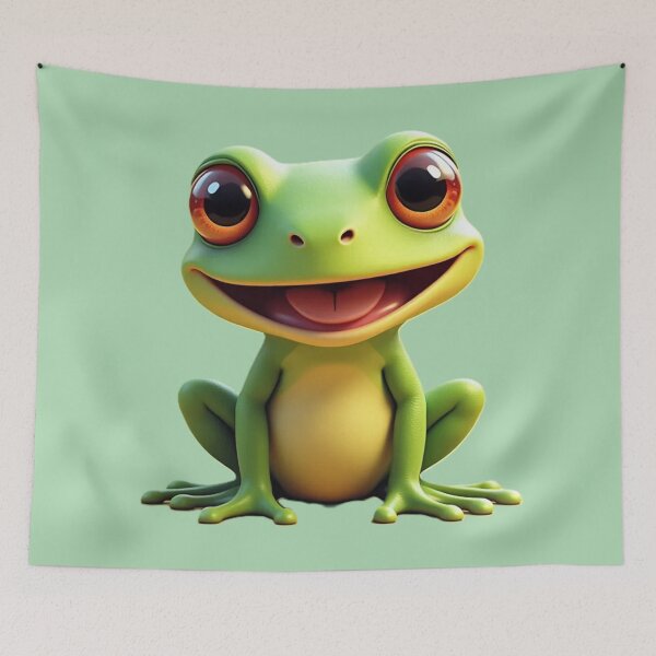 Item preview, WHIMSICAL BABY FROG Animal Art | Cute 3D Cartoon designed and sold by WHITE FLAME PRINTS.