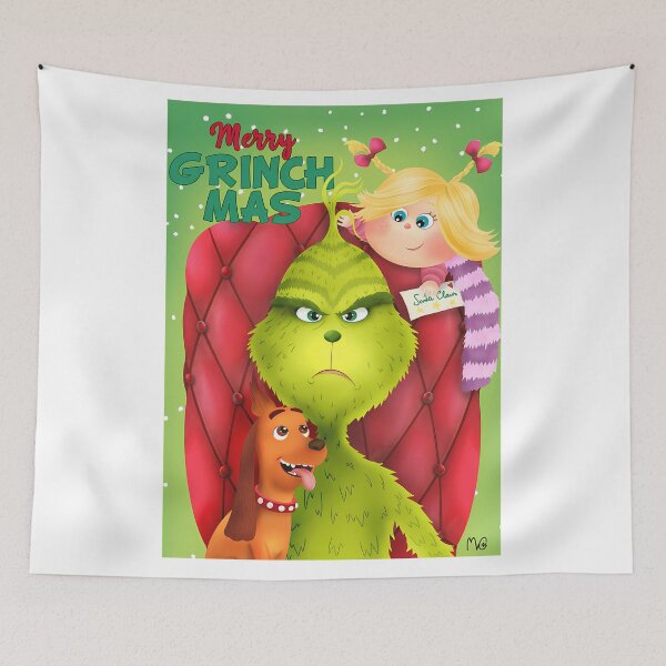 Item preview, Retro Christmas Mischief Cartoon Green designed and sold by ExcitingWright.