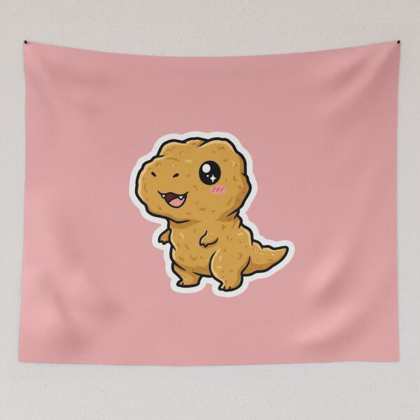 Item preview, Super Cute Kawaii Dinosaur Chicken Nugget T Rex Foodie Sticker Design designed and sold by bvdesignart.