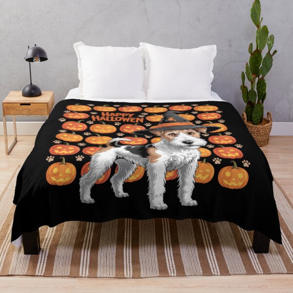 Item preview, Wire Fox Terrier As Witch Halloween Pumpkins designed and sold by Bandikonsalez.