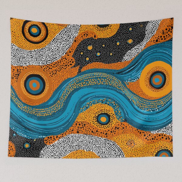 Item preview, Aboriginal Inspired Dot Art - River Bed designed and sold by GrinGalore.