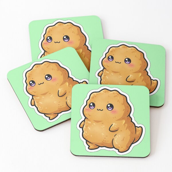 Item preview, Chubby Adorable Kawaii Dinosaur Chicken Nugget Foodie T Rex Cute Sticker Design designed and sold by bvdesignart.