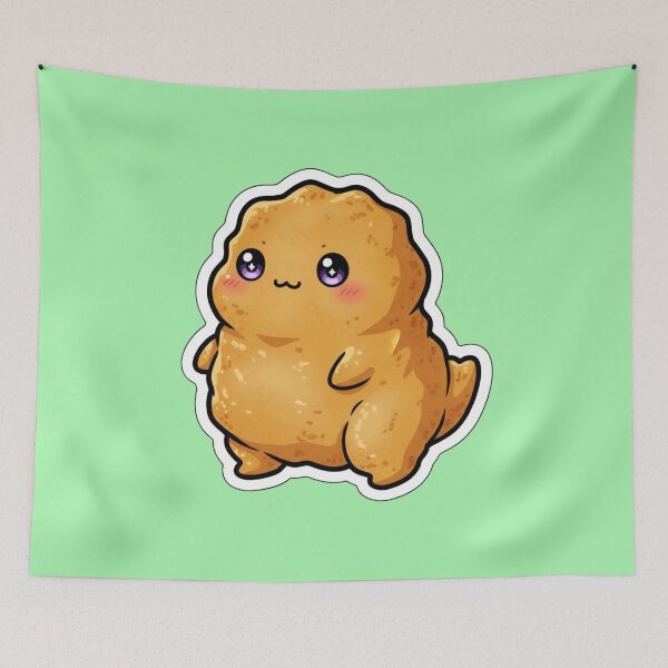 Item preview, Chubby Adorable Kawaii Dinosaur Chicken Nugget Foodie T Rex Cute Sticker Design designed and sold by bvdesignart.