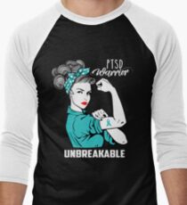 PTSD Warrior Unbreakable Awareness Men's Baseball ¾ T-Shirt
