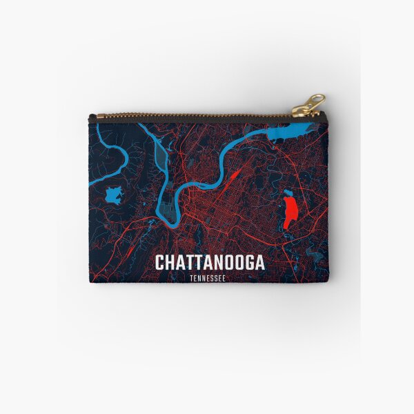 Item preview, Chattanooga Red & Blue Minimalist Map designed and sold by HomeLivingCo.