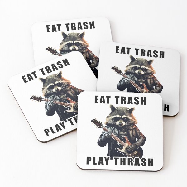 Item preview, Metalhead raccoon eat trash, play thrash metal designed and sold by AngelinaBezm.