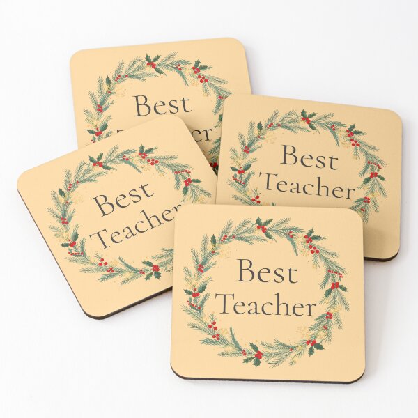 Item preview, Best Teacher Christmas Wreath – Holiday Gift Ornament Design 2025 designed and sold by Punnyverse.