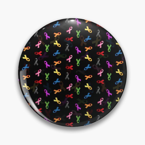 Item preview, Colorful Awareness Ribbon Pattern for Support & Advocacy Design on Black designed and sold by SpinklyCreations.