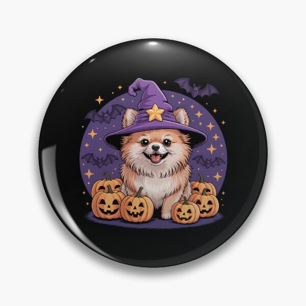 Artikelvorschau, Eurasier Hund Whitch Hut Halloween Kürbis Spooky Happy entworfen und verkauft von ValerieRodrigue.