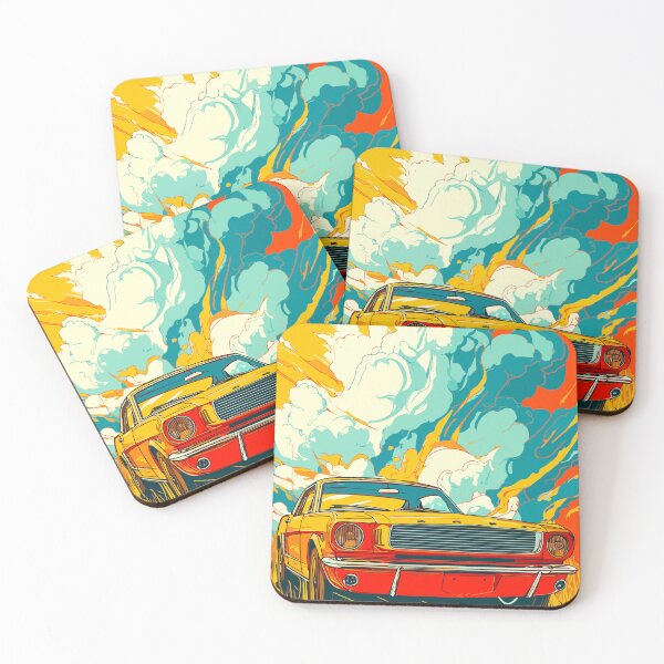Item preview, Retro Mustang Pop Art – Vibrant Classic Car Illustration designed and sold by Moss and Moon Studio.
