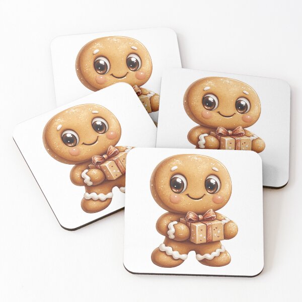 Item preview, Cute Gingerbread Man with Gift Illustration – Adorable Gingerbread Man Cartoon Art – Festive Gingerbread Man Character for Christmas Design, Christmas Clipart & Holiday Cookie Illustrations designed and sold by MamaDong.