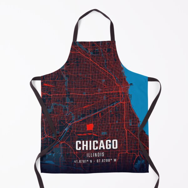 Item preview, Chicago Red & Blue Minimalist Map designed and sold by HomeLivingCo.