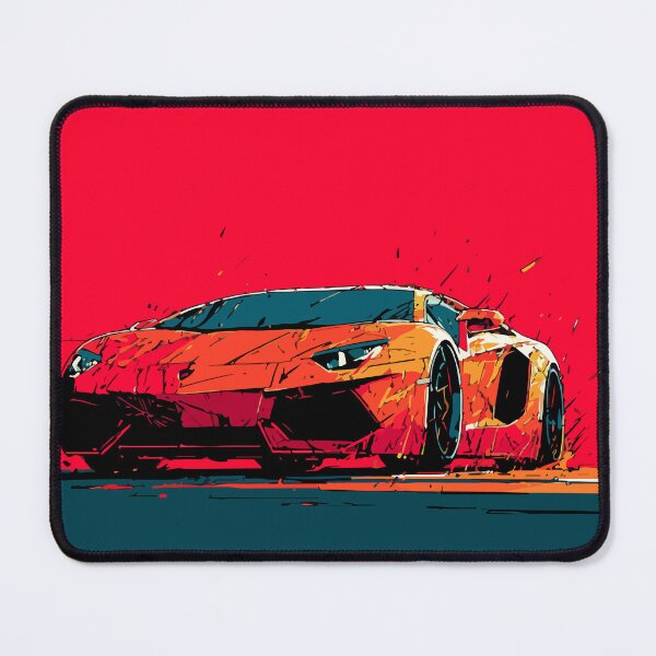 Item preview, Minimalist Red Lamborghini – Bold Supercar on Red Background designed and sold by Moss and Moon Studio.