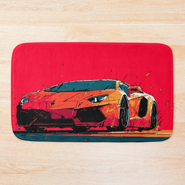 Item preview, Minimalist Red Lamborghini – Bold Supercar on Red Background designed and sold by Moss and Moon Studio.