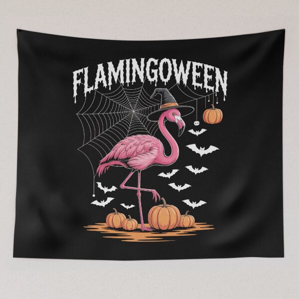Item preview, Flamingoween Pink Flamingo Witch Hat Pumpkin Halloween designed and sold by ValerieRodrigue.