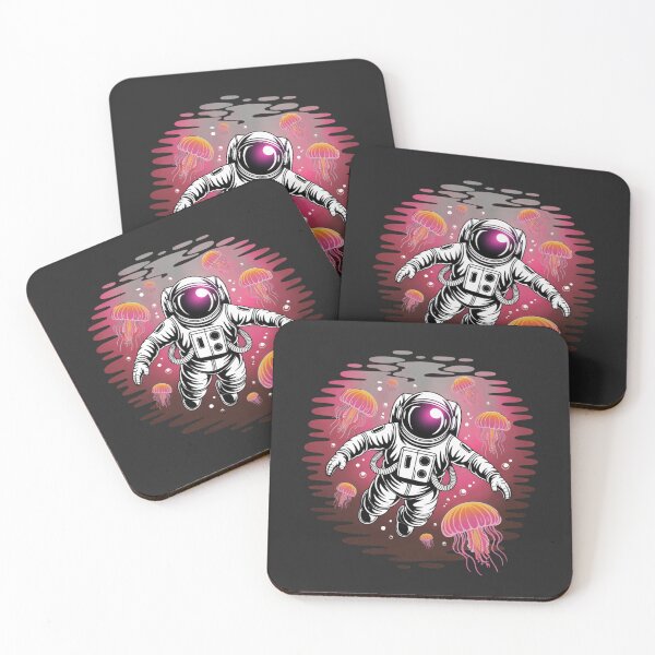 Item preview, Astronaut with Jellyfish – Neon Summer Ocean Space Design designed and sold by ColorSplash123.