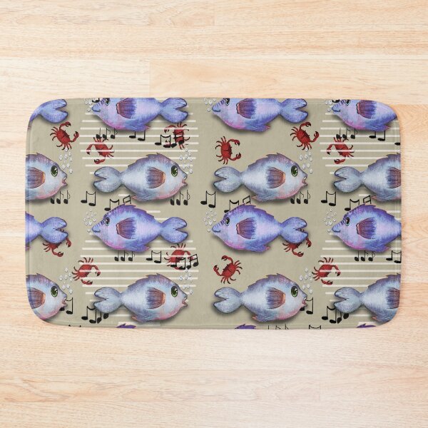Item preview, Singing Fish & Dancing Crabs – Whimsical Ocean Music Pattern Art designed and sold by Almanzart.