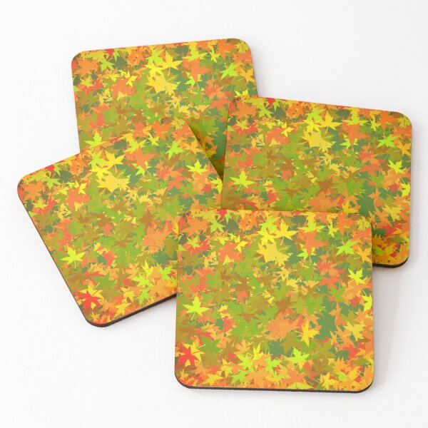 Item preview, Abstract fall autumn random leaves pattern wallpaper background designed and sold by SpinklyCreations.