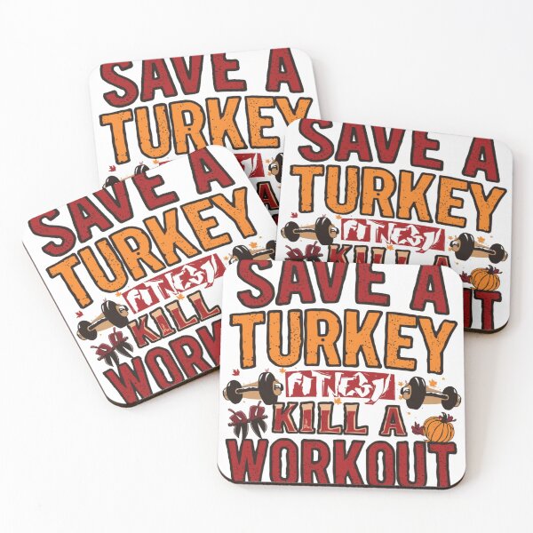 Item preview, Save a Turkey Kill a Workout Thanksgiving Fitness T-Shirt Design designed and sold by Ruby1971.