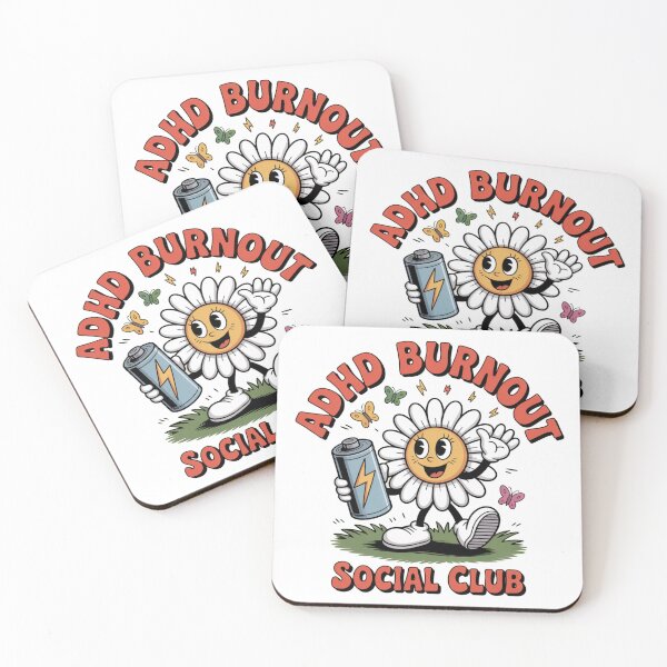 Item preview, ADHD Burnout Social Club – a funny, relatable tee for those living life at full speed. designed and sold by KiciKi.
