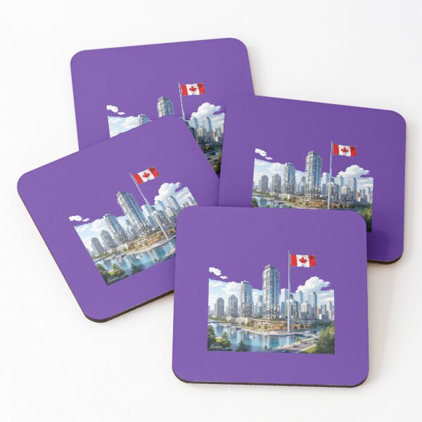 Item preview, Mississauga Downtown 3D Sketch – Daytime Skyline with Canadian Flag,  designed and sold by PaintMeWorld.