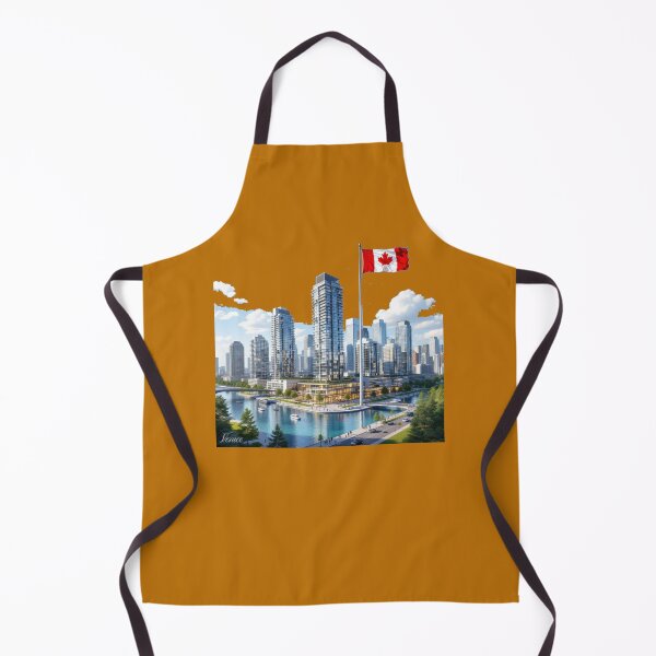 Item preview, Mississauga Downtown 3D Sketch – Daytime Skyline with Canadian Flag,  designed and sold by PaintMeWorld.
