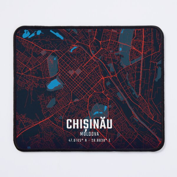 Item preview, Chișinău Red & Blue Minimalist Map designed and sold by HomeLivingCo.