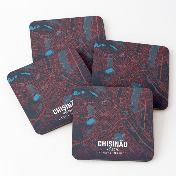Item preview, Chișinău Red & Blue Minimalist Map designed and sold by HomeLivingCo.