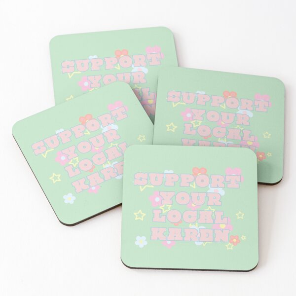 Item preview, Support Your Local Karen Pastel Typography with Floral Accents designed and sold by CraftedConcepts.